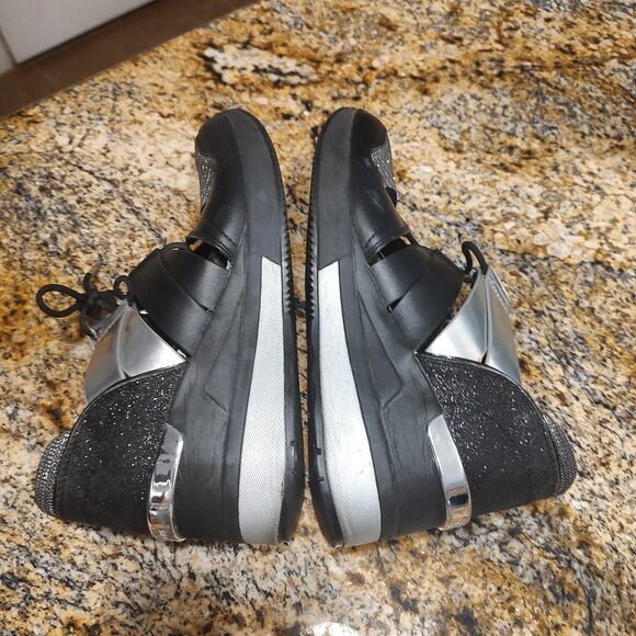 Michael Kors Black Silver Platform Sneakers Size 6M ID HJ18A - Picture 7 of 14